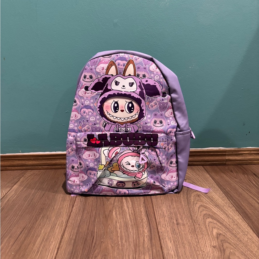 Purple Kids Backpack with Cartoon Design